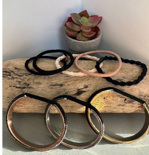 Luxe Hair Tie Bangle - Designer Bracelet & Hair Accessory in One - Que Sera Bracelets - Sing Along While Shopping Que Sera Sera...