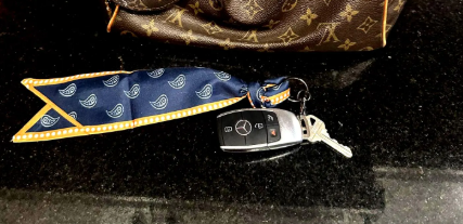 Silky Scarf Keychain: Purse Accessory, Easy Key Finder, Purse Scarf, Purse Accessory