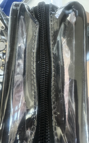 Stadium Clear Purse with Upcycled Designer Patch - Que Sera Bracelets - Sing Along While Shopping Que Sera Sera...