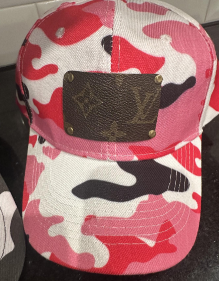 Luxury Upcycled Designer Patch Camo Hat - Que Sera Bracelets - Sing Along While Shopping Que Sera Sera...