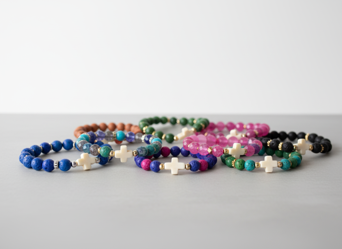Multicolor Beaded Cross Bracelets Banner