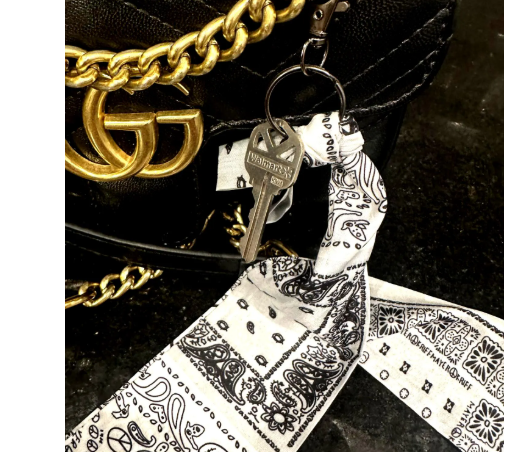 Silky Scarf Keychain: Purse Accessory, Easy Key Finder, Purse Scarf, Purse Accessory